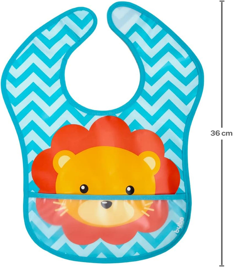 Babador Impermeável Velcro Pega Migalhas Leão