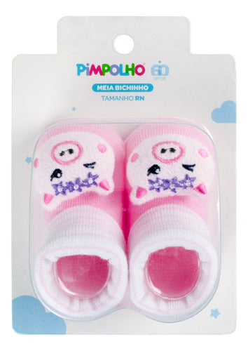 Meia RN Bichinho Pantufinha Porquinha Rosa