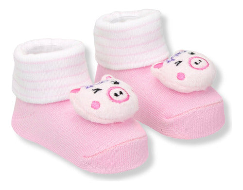 Meia RN Bichinho Pantufinha Porquinha Rosa