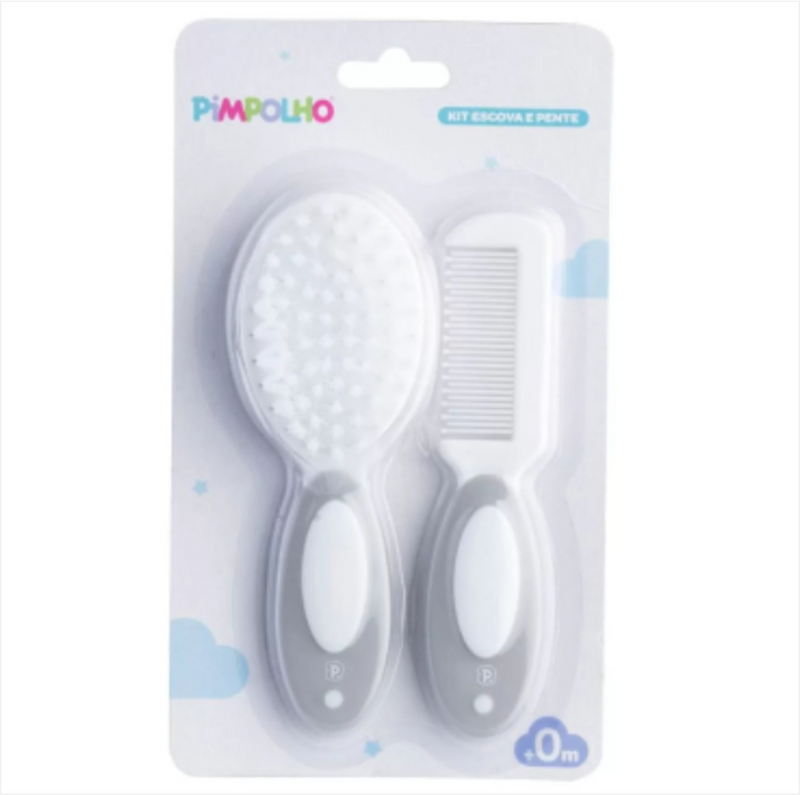 Kit Escova e Pente de Cabelo Para Bebê  Pimpolho